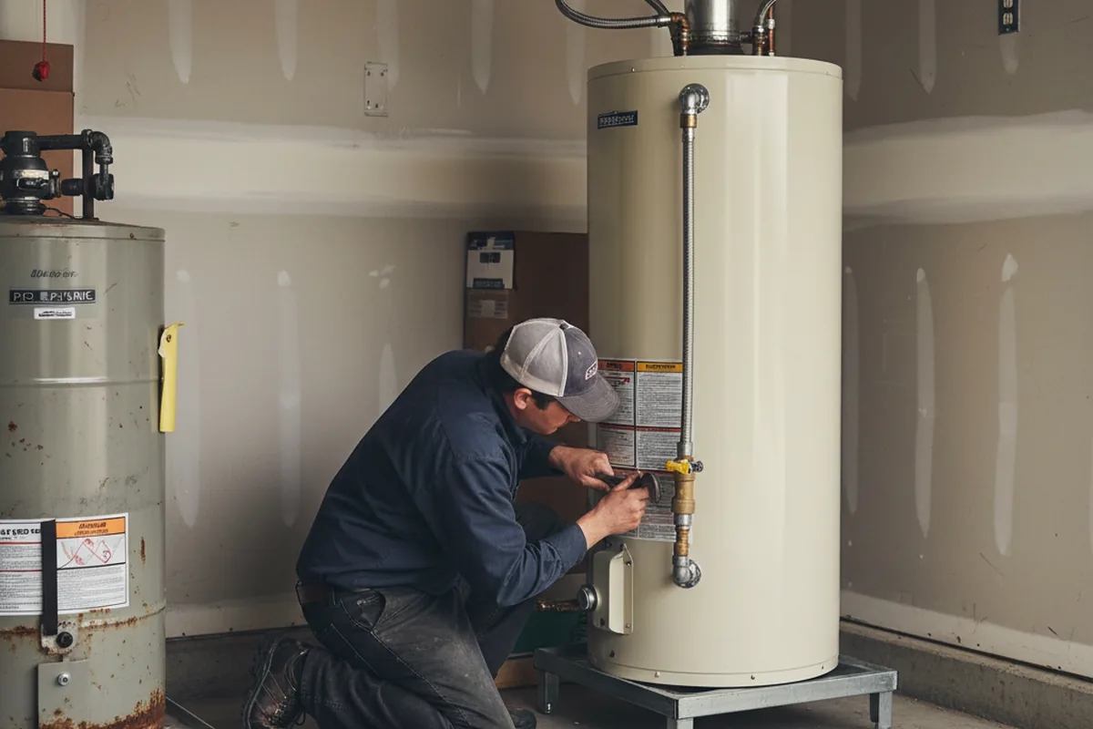 Water heater and shutoff valve replacement in Clarence