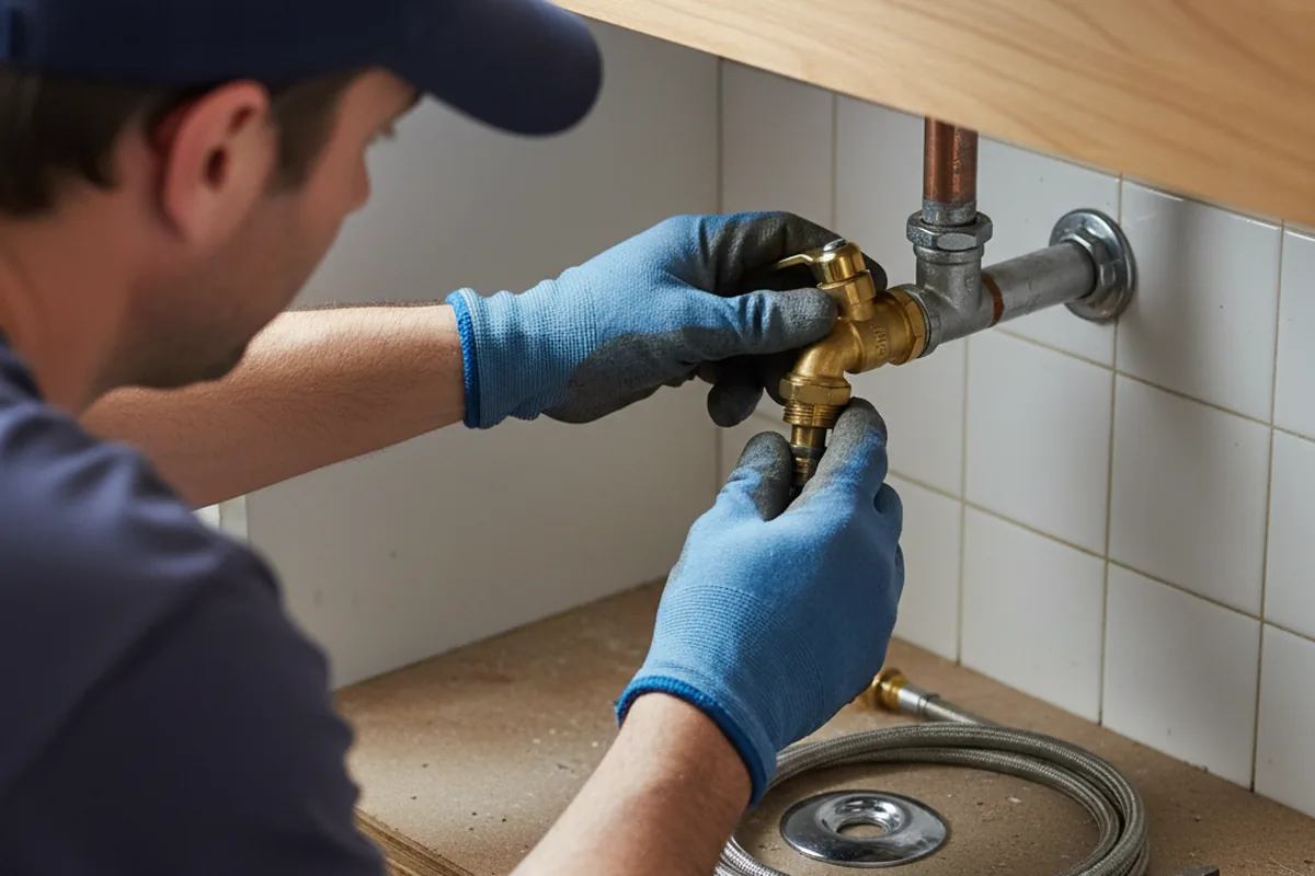 Shutoff valve and fitting work during Burst Pipe Repair in Clarence